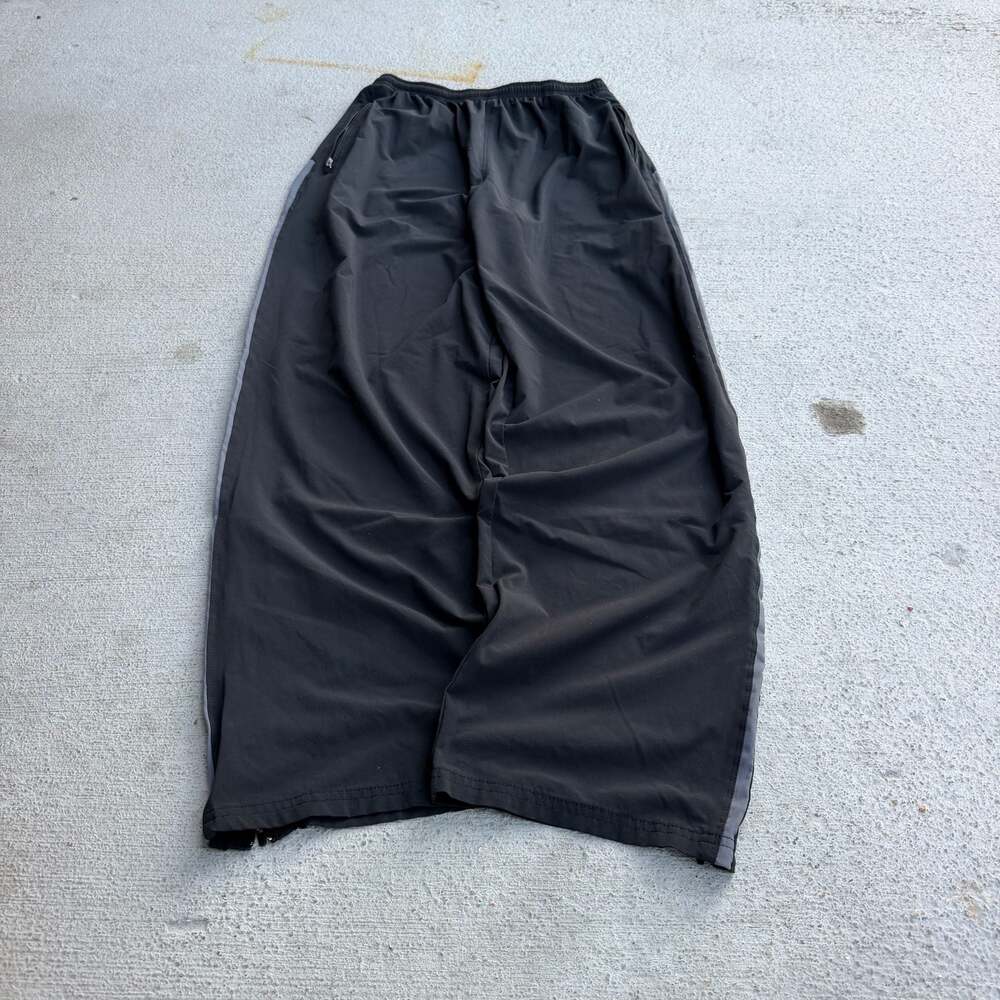 Nike Dri-FIT Performance Track Pants Black with Side Stripes and Zippered Pocket